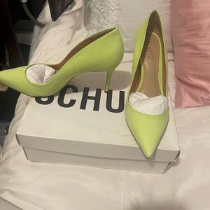 Schultz Neon Green heels